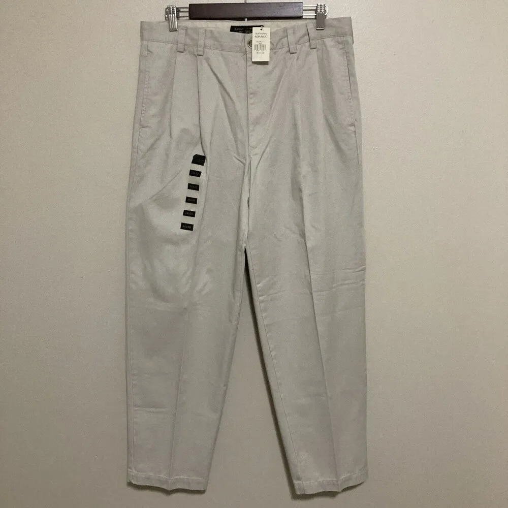 NEW Banana Republic Pants Men's 34x30 The Traveler Chino Jeans Slim Fit White